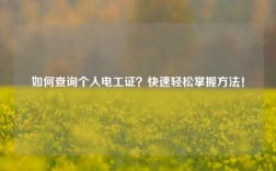 如何查詢個(gè)人電工證？快速輕松掌握方法！