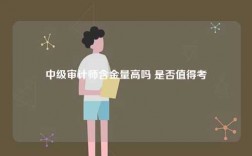 中級審計師含金量高嗎 是否值得考