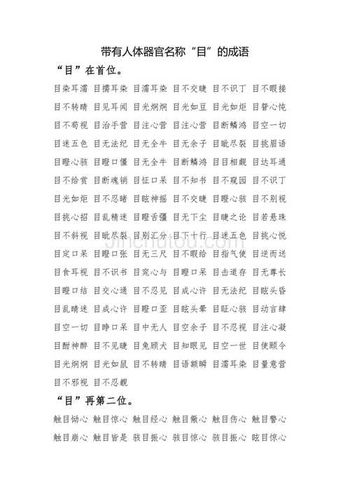 帶目字的成語-圖1