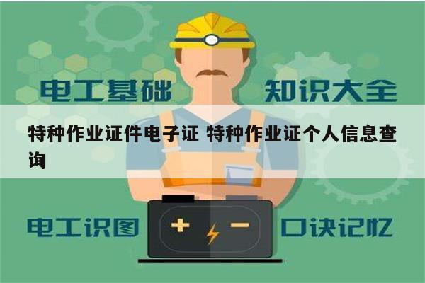 特種作業(yè)證件電子證 特種作業(yè)證個人信息查詢-圖1