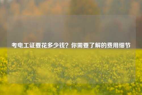 考電工證要花多少錢？你需要了解的費(fèi)用細(xì)節(jié)-圖1