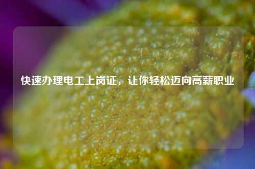 快速辦理電工上崗證，讓你輕松邁向高薪職業-圖1