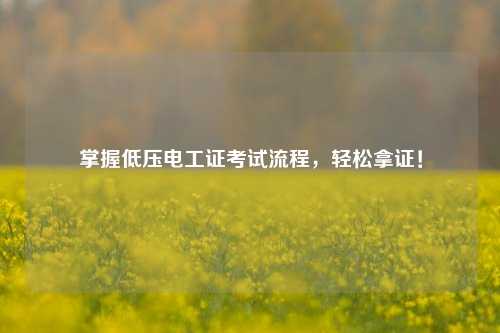 掌握低壓電工證考試流程，輕松拿證！-圖1