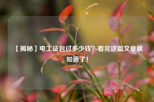 【揭秘】電工證*過多少錢？看完這篇文章就知道了！-圖1