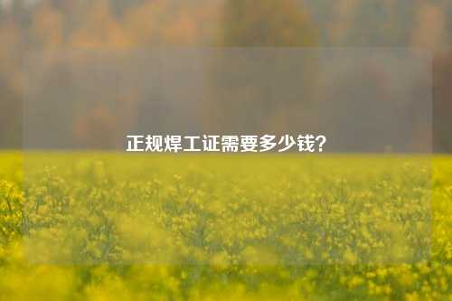 正規焊工證需要多少錢？-圖1