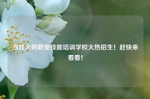 當紅火的職業技能培訓學校火熱招生！趕快來看看！-圖1